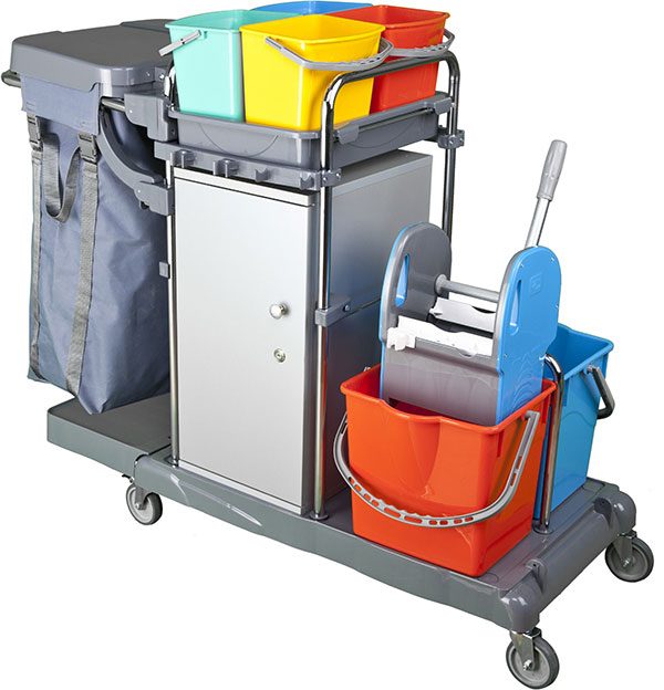 Smart Dolaplı Kat Arabası 100Lt+4x6+2x18 Krom