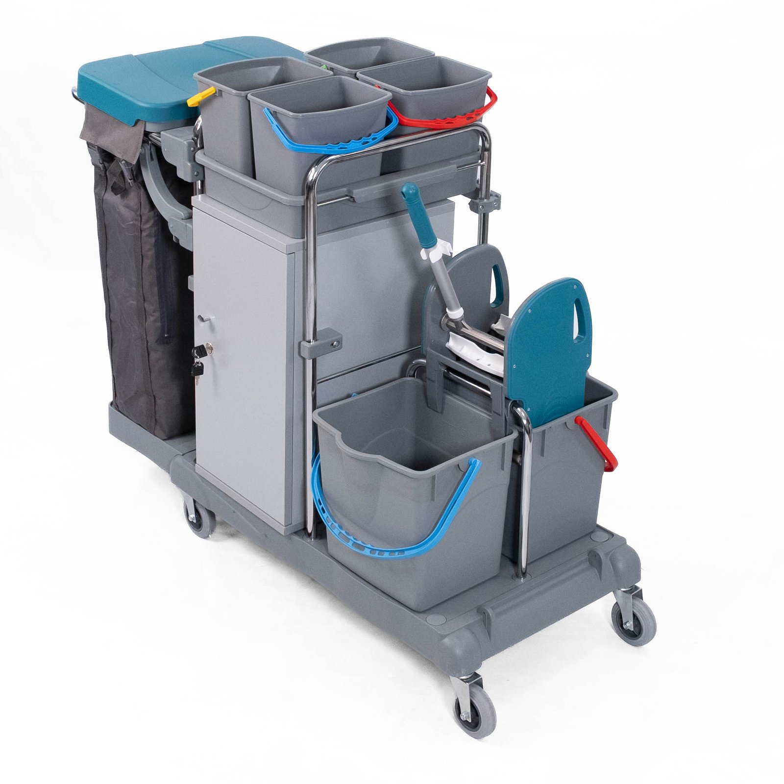 Smart Dolaplı Kat Arabası 100Lt+4x6+2x18 Krom