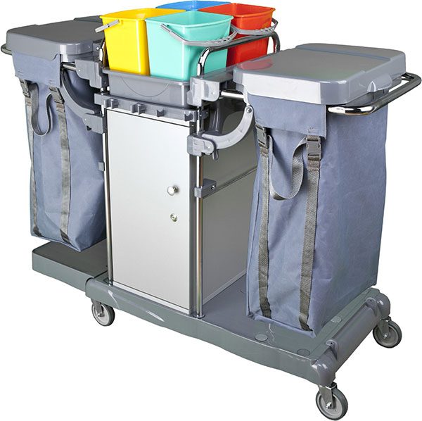 Smart Dolaplı Kat Arabası 2x100Lt+4x6 Krom