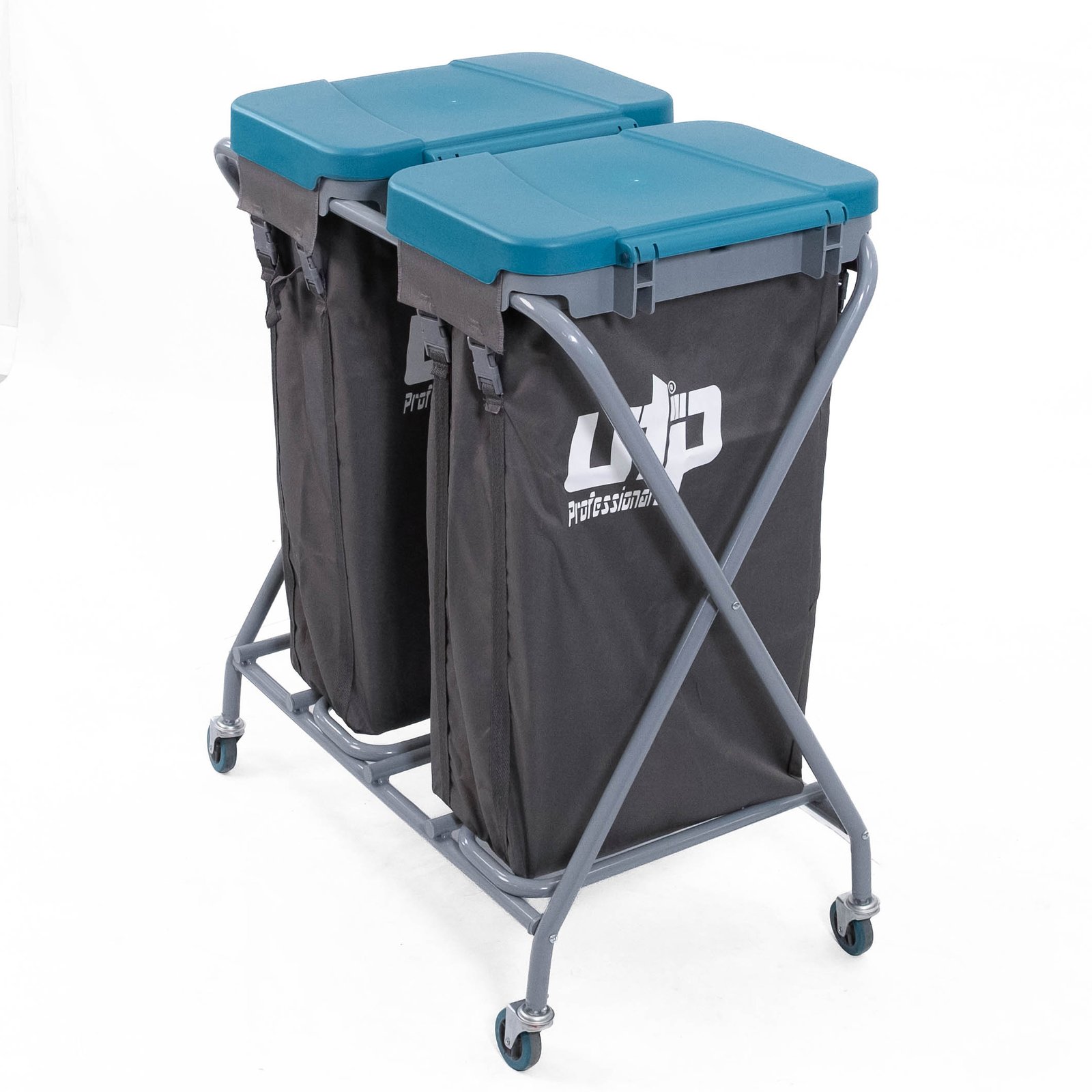 Çapraz Çöp Çamaşır Toplama Arabası 2x100Lt Boyalı